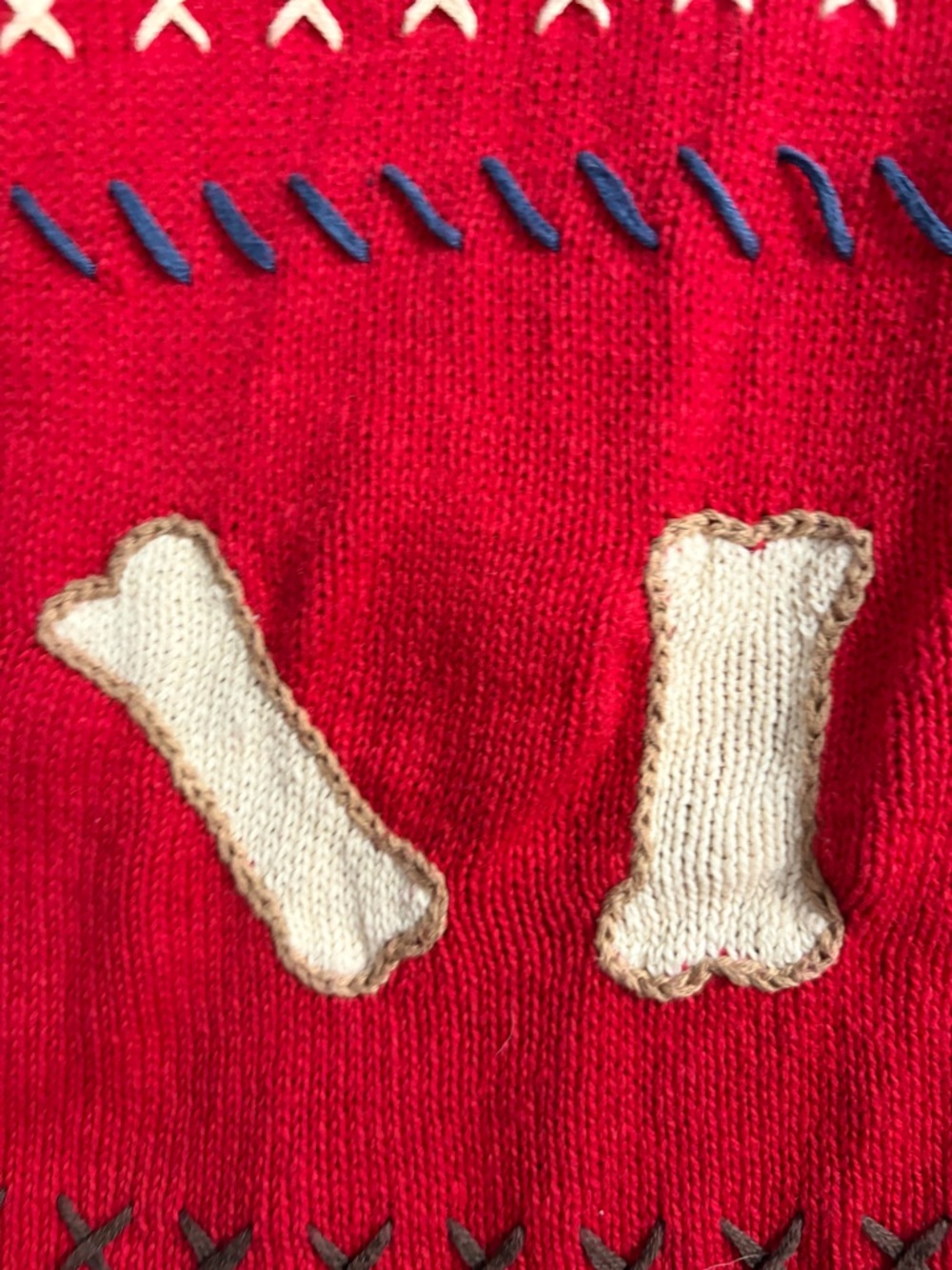 Tribeca Vintage Novelty Red Embroidered Dog Cardigan - Picture 9 of 10